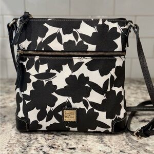Dooney & Bourke Black and White Floral Crossbody Bag